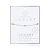 Joma Jewellery - January Garnet Birthstone Anklet