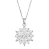 Indulgence - Rhodium CZ Crystal Flower Necklace
