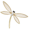 Indulgence - Gold Crystal White Dragonfly Brooch