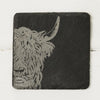 4 Slate Coasters - Highland Cow