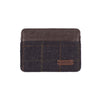 Heritage Card Holder- Blue Check/Brown PU