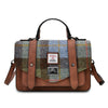 Medium Satchel - Chesnut & Blue Tartan