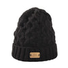 Aran Cable Beanie Hat - Black