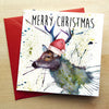 Card - Splatter Christmas Stag