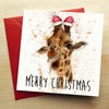 Card - Splatter Christmas Giraffe