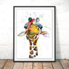 A4 Print - 'Splatter' Rainbow Giraffe