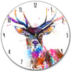 Clock - Splatter Rainbow Stag