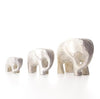 Brushed Silver Elephant Medium 7 cm