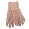 Aran Cable Gloves - Blush