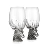These beautiful glasses have a beautiful Stag head design that involves the antlers wrapping themselves around the base of the glasses. 