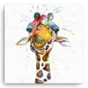 Large Canvas - Splatter Rainbow Giraffe