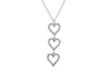 Indulgence: Diamanté  Three Heart Necklace