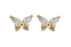 Indulgence - Gold and Diamante Butterfly Earrings