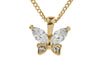 Rose Gold CZ Butterfly  Necklace