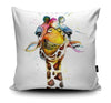 Cushion - Splatter Rainbow Giraffe