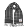 Brushed Wool Scarf - Box Check Charcoal Grey
