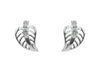 Indulgence - Silver Crystal Leaf Earrings