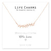 Life Charms -  Rose Gold Crystal Leaves Necklace