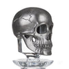 A skull made from pewter in the Uk which is used as a stopper to go on top of our skull decanter.
