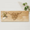 Oak Serving Board - Large - Highland Cow