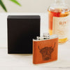 Leather Hip Flask - Highland Cow
