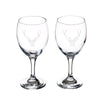 2 Wine/Water Glasses - Stag