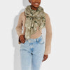 Absrtact Animal Scarf in Olive and Silver