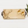 Oak Tray - Faux Leather Handles - Stag